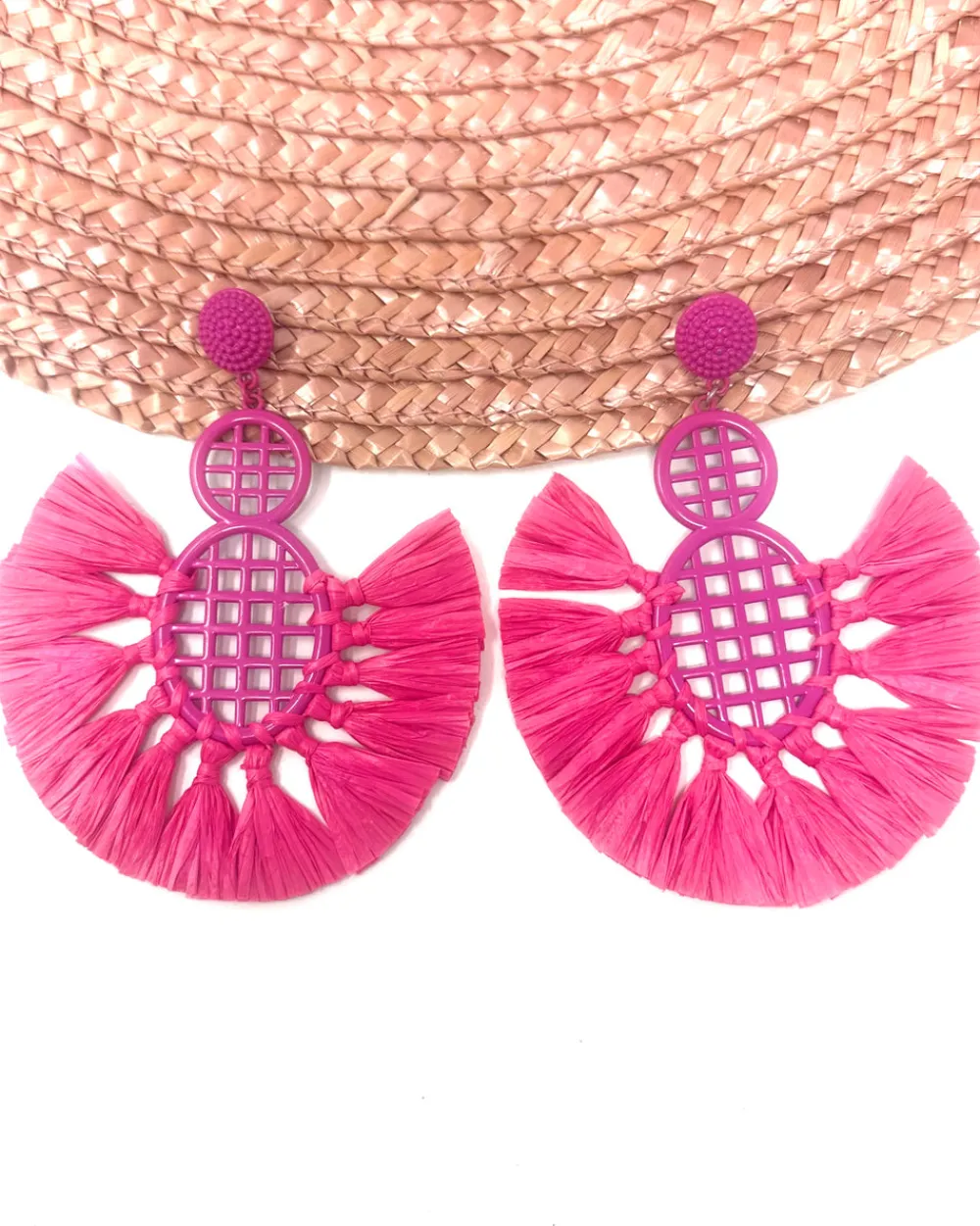 Feversave Pendientes Abanico Fucsia