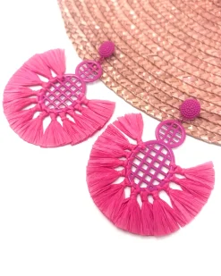 Feversave Pendientes Abanico Fucsia
