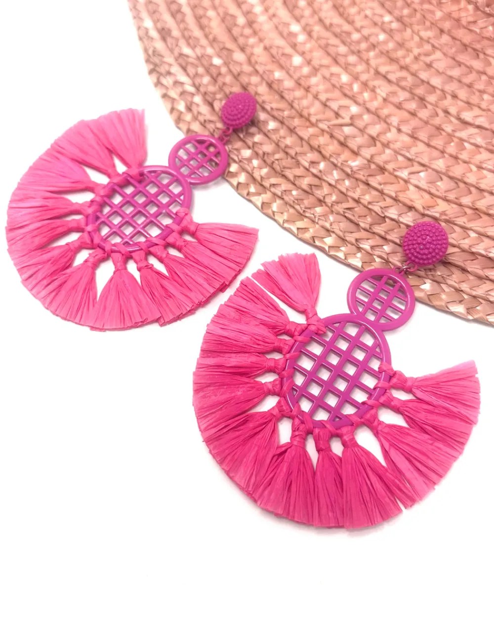Feversave Pendientes Abanico Fucsia