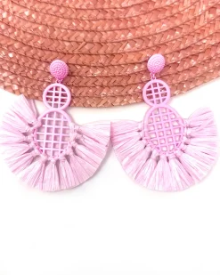 Feversave Pendientes Abanico Rosa