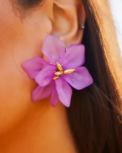 Feversave Pendientes Flor Malva
