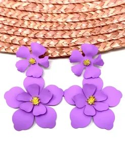 Feversave Pendientes Flores Malva