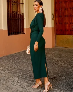 Feversave Vestido Brandy verde