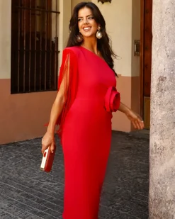 Feversave Vestido Cartuja Rojo