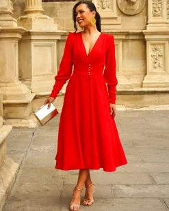 Feversave Vestido Galatea Rojo