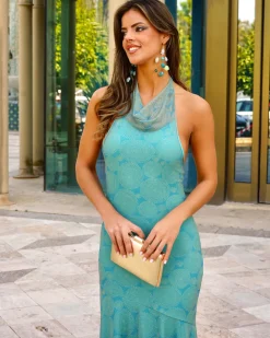 Feversave Vestido Jade Verde Agua