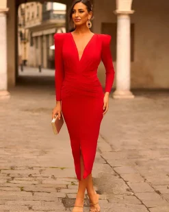 Feversave Vestido Jazmín Rojo