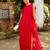 Feversave Vestido Luz Rojo