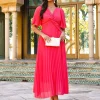 Feversave Vestido Mariola Coral oscuro