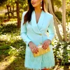 Feversave Vestido Norma Flecos Verde Agua
