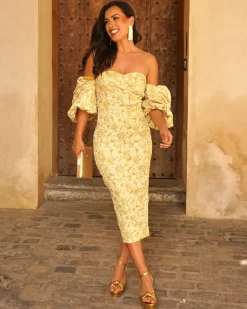 Feversave Vestido Selena Mostaza