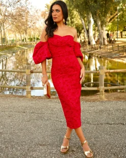 Feversave Vestido Selena Rojo