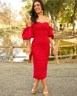 Feversave Vestido Selena Rojo