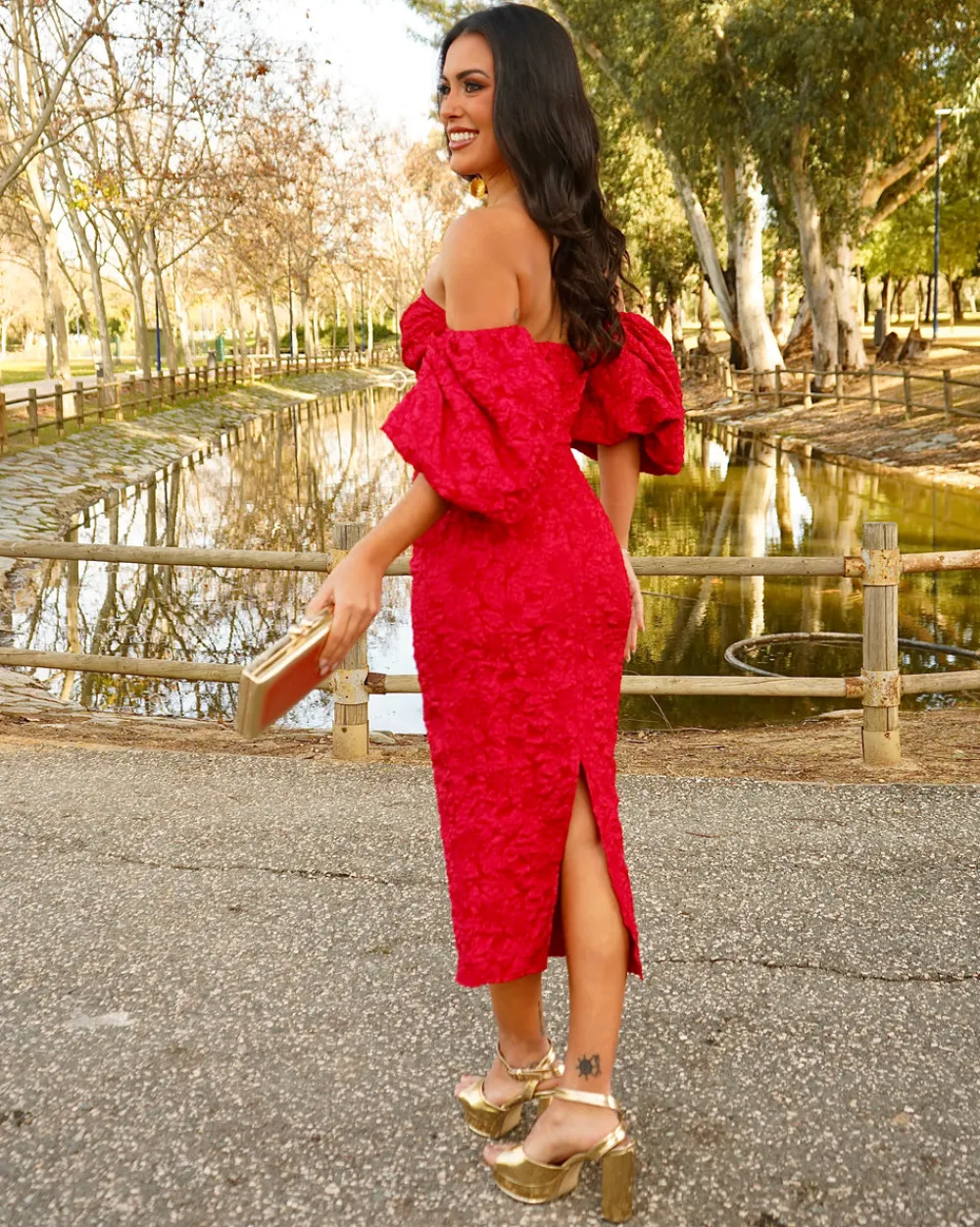 Feversave Vestido Selena Rojo